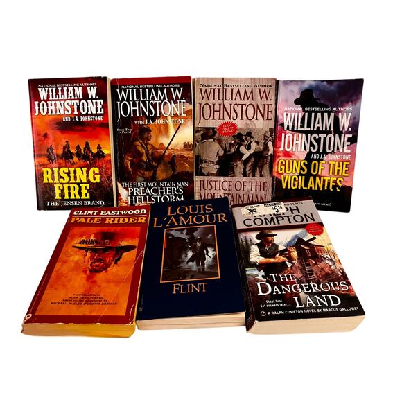 Western Book Lot (8) Johnstone, L'Amour, Eastwood, Compton, Nesbitt Paperbacks - Picture 2 of 6